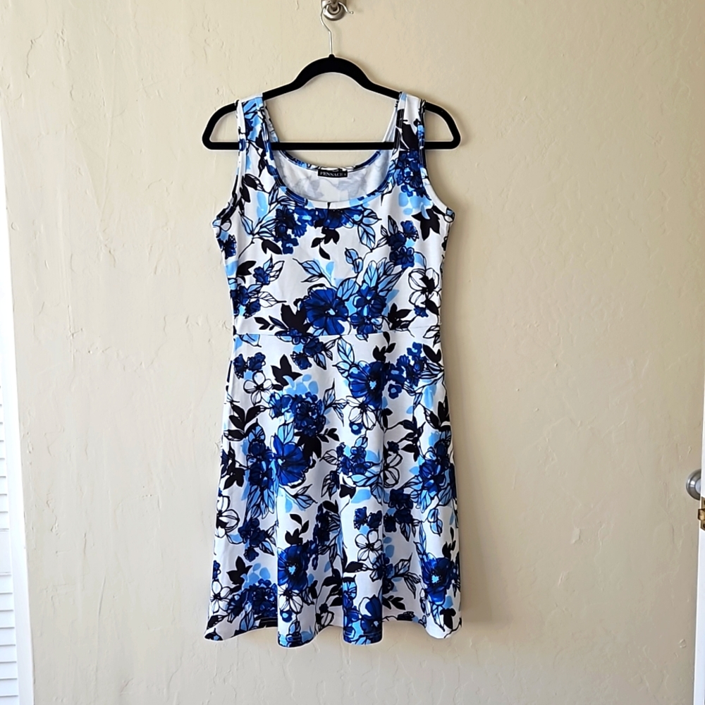 Blue Floral Skater Dress